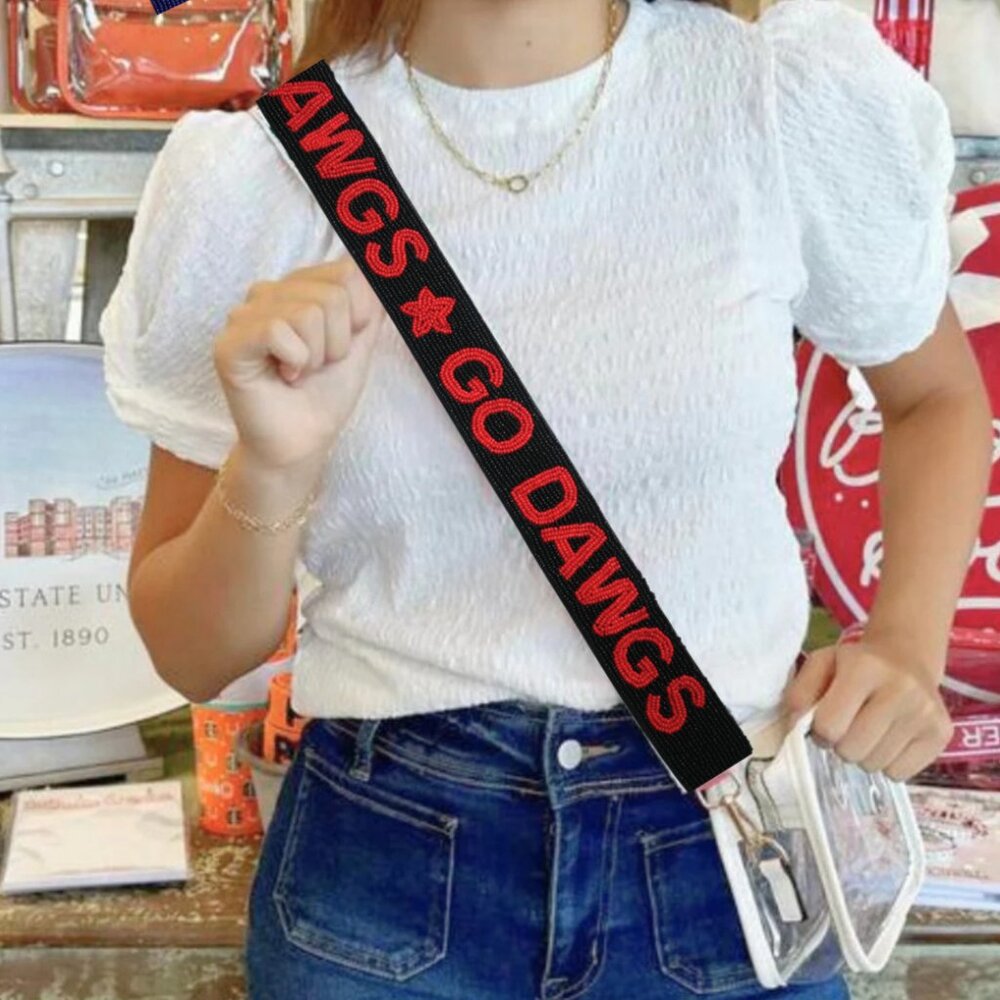 Go Dawgs UGA Beaded Purse Straps, University of Georgia football, Game Day